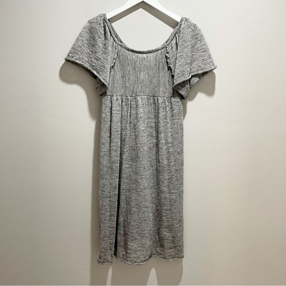 MOTH ANTHROPOLOGIE Women’s Gray Knit Alpaca Blend Flutter Sleeve Dress Lined M - Picture 2 of 8